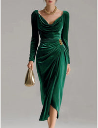 Enid | Draped Cowl Neck Sheath Cocktail Dresses for Women