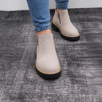 Allegra Square-Heel Zip-Up Ankle Boots for Women