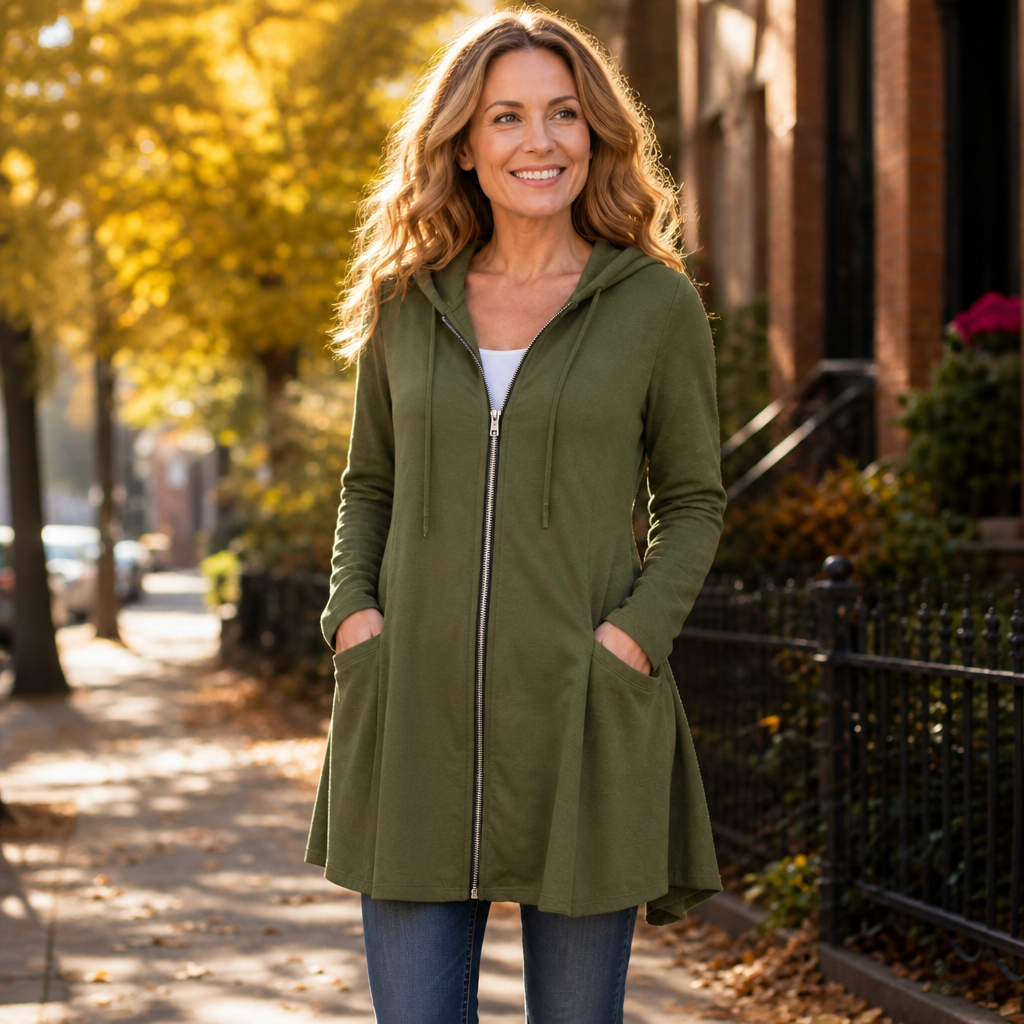 Angelique Longline Hooded Full-Zip Jacket for Women
