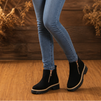 Allegra Square-Heel Zip-Up Ankle Boots for Women