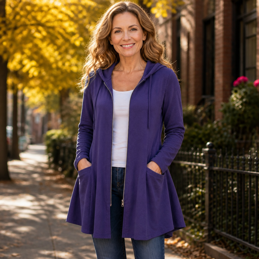 Angelique Longline Hooded Full-Zip Jacket for Women