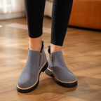 Allegra Square-Heel Zip-Up Ankle Boots for Women