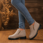 Allegra Square-Heel Zip-Up Ankle Boots for Women