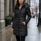 Leah | Quilted Mid-Length Puffer Jacket with Hood for Women