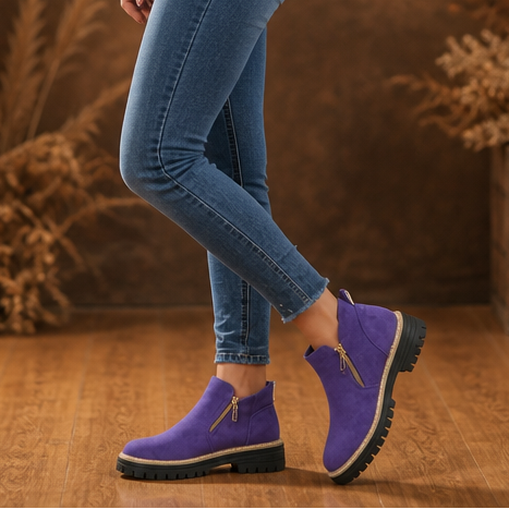 Allegra Square-Heel Zip-Up Ankle Boots for Women