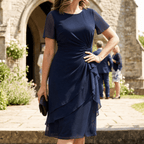 Aline Twist-Waist Ruffle Midi Dress for Women