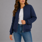 Lauretta | Quilted Bomber Jacket with Ribbed Trim for Women