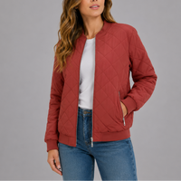 Lauretta | Quilted Bomber Jacket with Ribbed Trim for Women