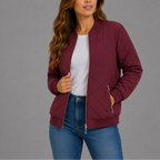 Lauretta | Quilted Bomber Jacket with Ribbed Trim for Women