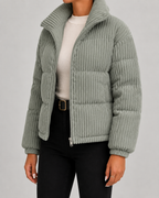 Alira Textured Puffer Jacket with Funnel Neck for Women