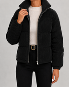 Alira Textured Puffer Jacket with Funnel Neck for Women