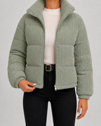 Alira Textured Puffer Jacket with Funnel Neck for Women