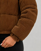 Alira Textured Puffer Jacket with Funnel Neck for Women