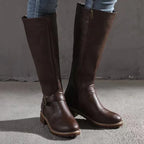 Georgia | Buckle-Strap Knee-High Boots with Ankle Strap for Women