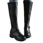 Georgia | Buckle-Strap Knee-High Boots with Ankle Strap for Women