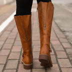 Georgia | Buckle-Strap Knee-High Boots with Ankle Strap for Women