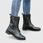 Marilou | Lace-Up Combat Winter Boot with Buckle for Women