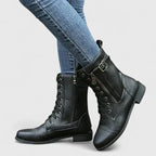 Marilou | Lace-Up Combat Winter Boot with Buckle for Women