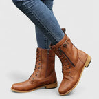 Marilou | Lace-Up Combat Winter Boot with Buckle for Women