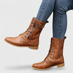 Marilou | Lace-Up Combat Winter Boot with Buckle for Women