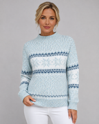 Loona | Patterned Fair Isle Sweater with Ribbed Mock Neck