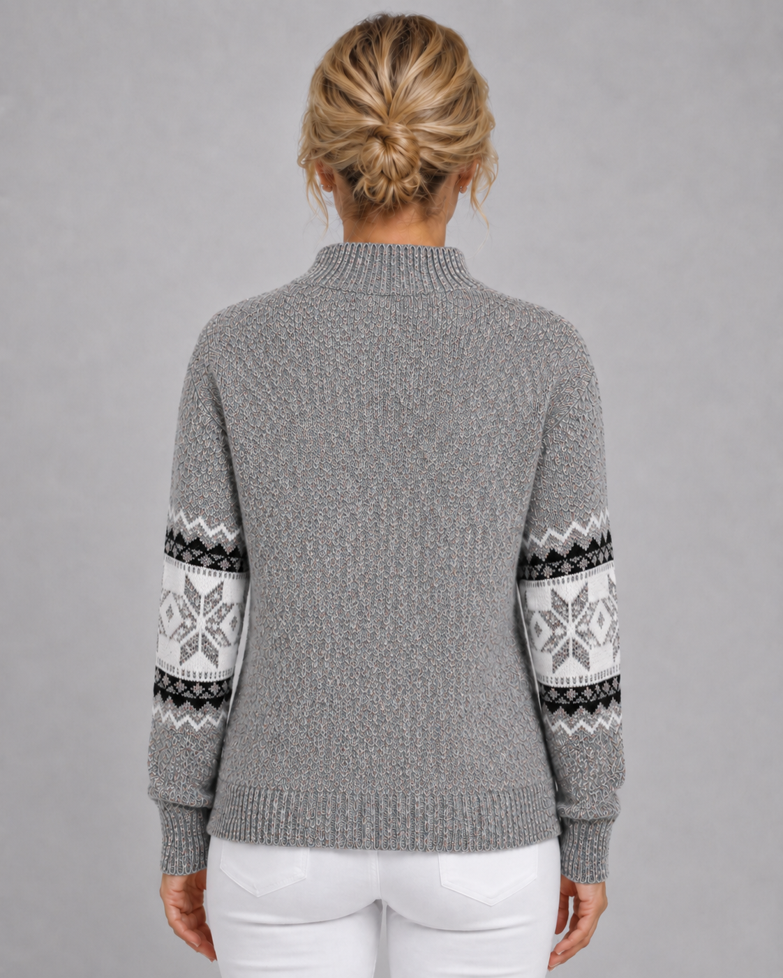 Loona | Patterned Fair Isle Sweater with Ribbed Mock Neck