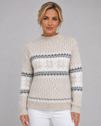 Loona | Patterned Fair Isle Sweater with Ribbed Mock Neck