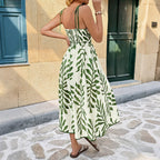 Tilda | Floral Square-Neck Midi Dress with Tie Straps for Women