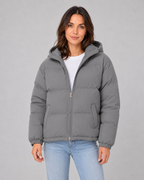 Cecilie | Hooded Quilted Puffer Jacket with Drawstring Hem
