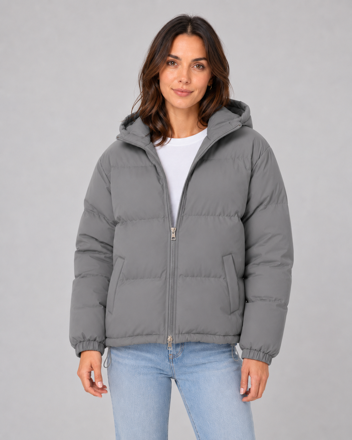 Cecilie | Hooded Quilted Puffer Jacket with Drawstring Hem