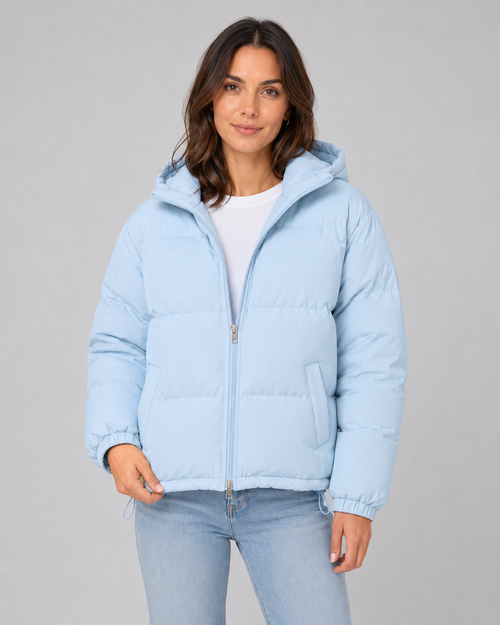 Cecilie | Hooded Quilted Puffer Jacket with Drawstring Hem
