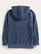 Priska | Ribbed Cord-Look Kangaroo Pocket Hoodie for Women