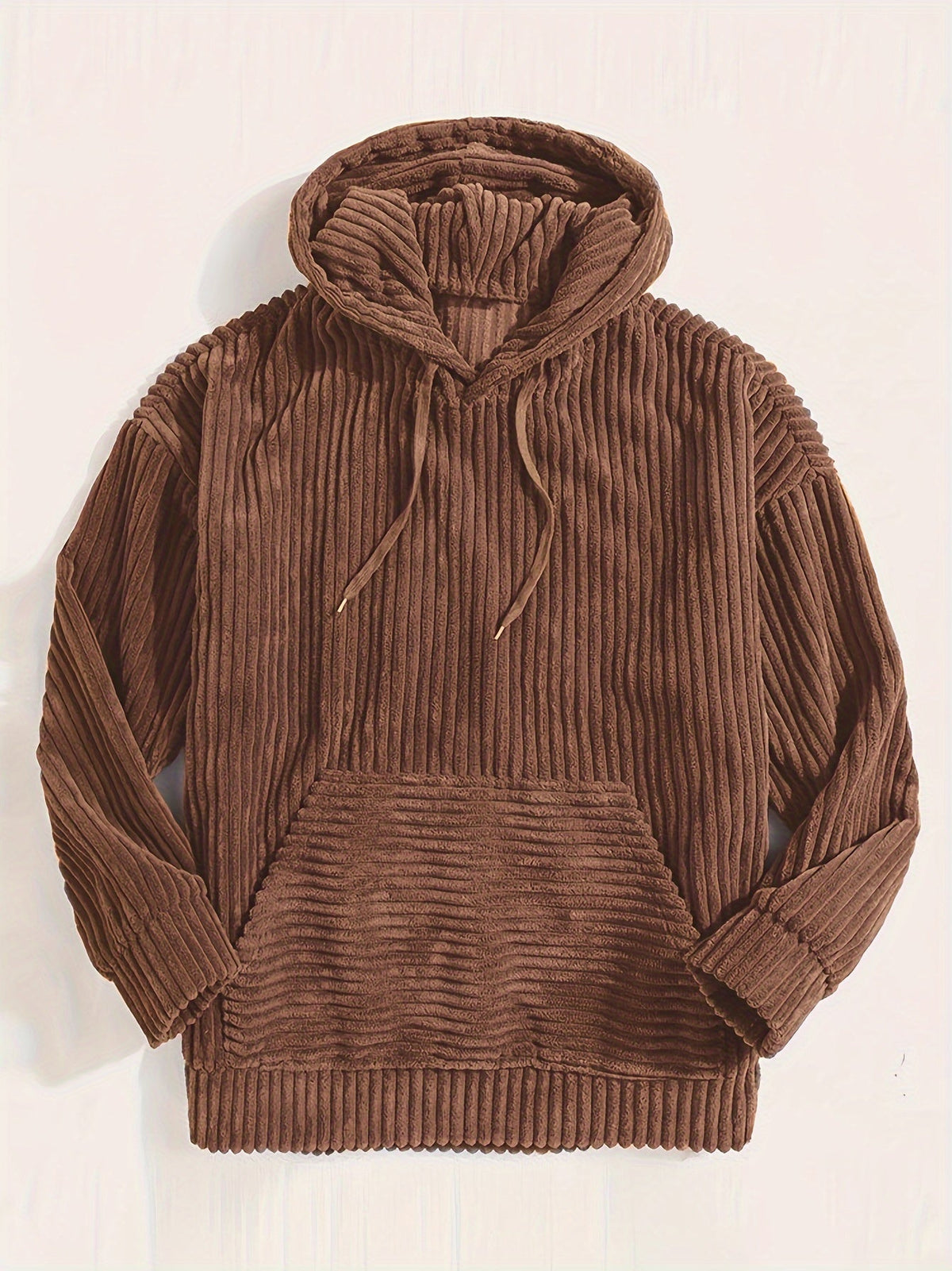 Priska | Ribbed Cord-Look Kangaroo Pocket Hoodie for Women