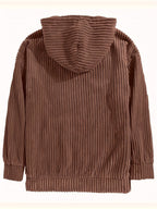 Priska | Ribbed Cord-Look Kangaroo Pocket Hoodie for Women