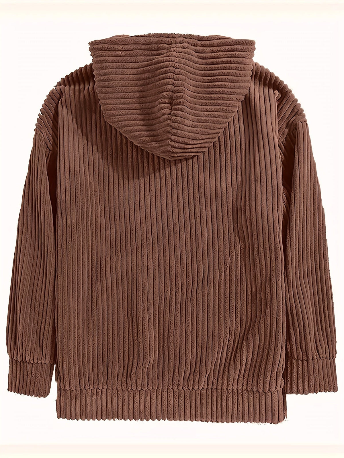 Priska | Ribbed Cord-Look Kangaroo Pocket Hoodie for Women