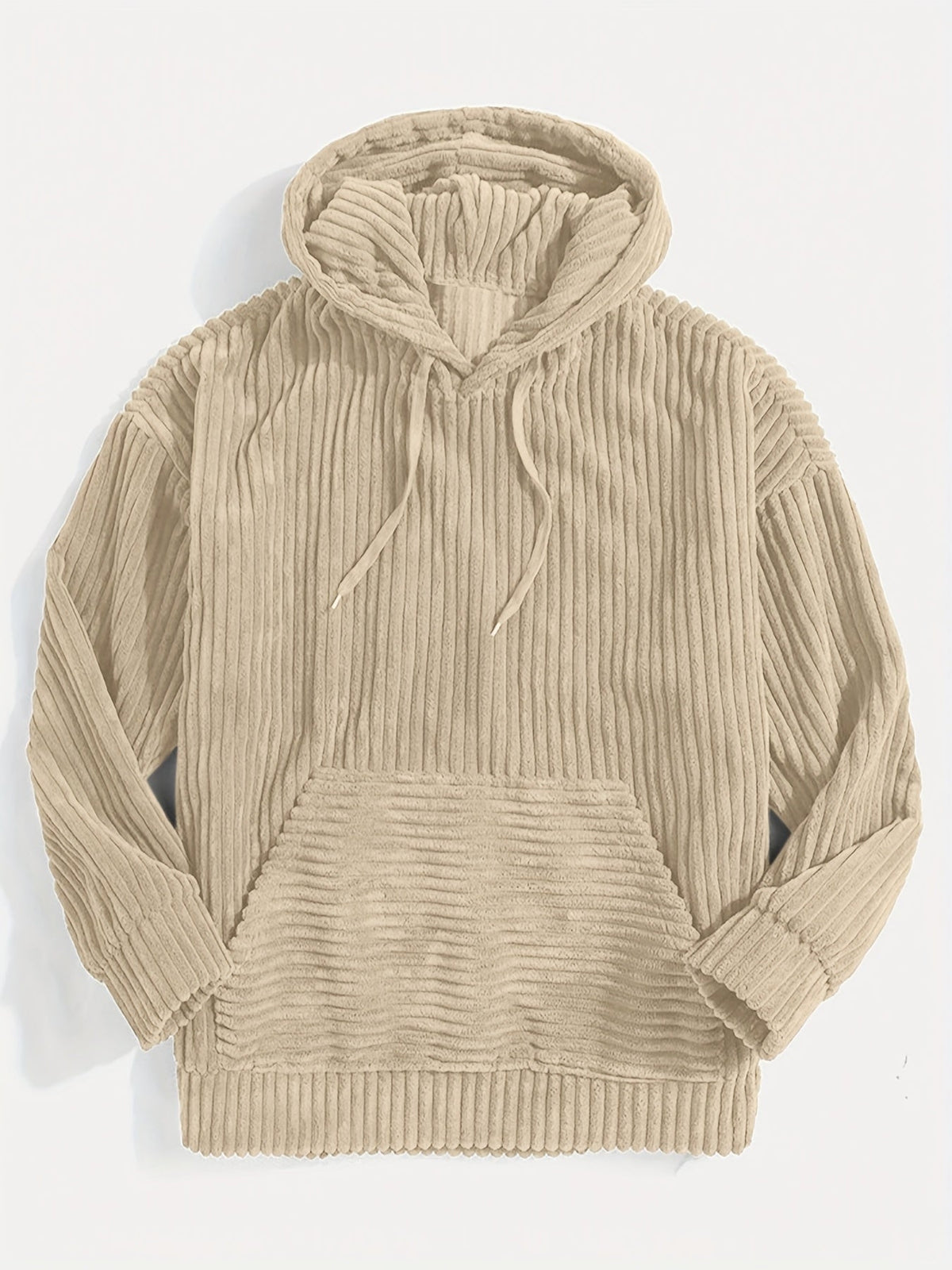 Priska | Ribbed Cord-Look Kangaroo Pocket Hoodie for Women