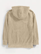 Priska | Ribbed Cord-Look Kangaroo Pocket Hoodie for Women