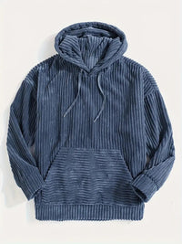 Priska | Ribbed Cord-Look Kangaroo Pocket Hoodie for Women