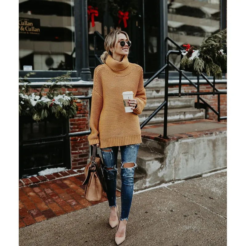 Tallara | Oversized Turtleneck Knit Sweater for Women