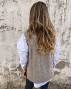 Runaa | Ribbed V-Neck Oversized Knit Sweater Vest for Women