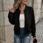 Imara | Textured Zip-Up Cardigan with Ribbed Hem for Women