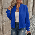 Imara | Textured Zip-Up Cardigan with Ribbed Hem for Women