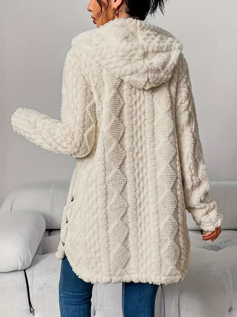 Nadaline | Hooded Textured Longline Cardigan for Women