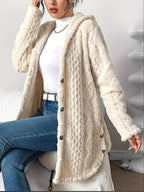 Nadaline | Hooded Textured Longline Cardigan for Women