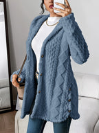 Nadaline | Hooded Textured Longline Cardigan for Women