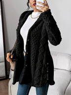 Nadaline | Hooded Textured Longline Cardigan for Women