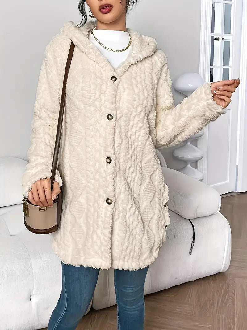 Nadaline | Hooded Textured Longline Cardigan for Women