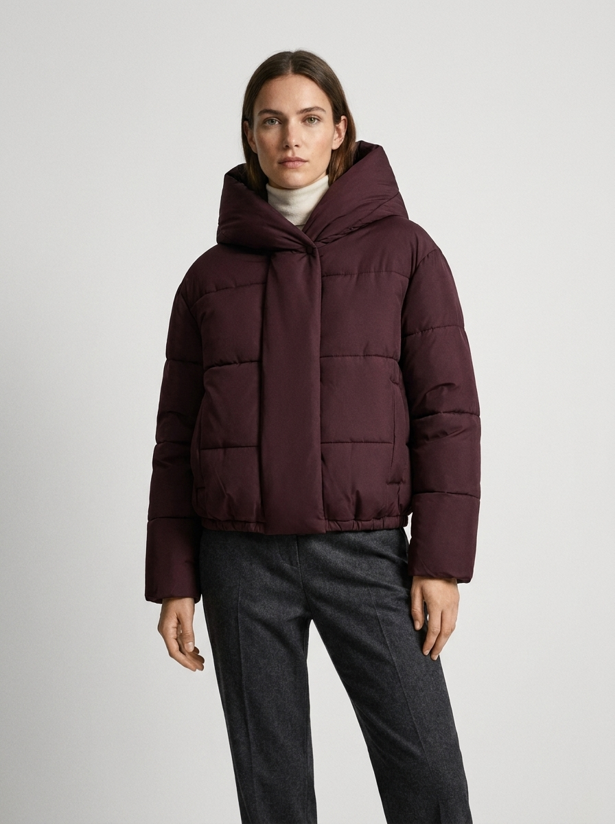 Laurence | Cropped Hooded Puffer Jacket for Women