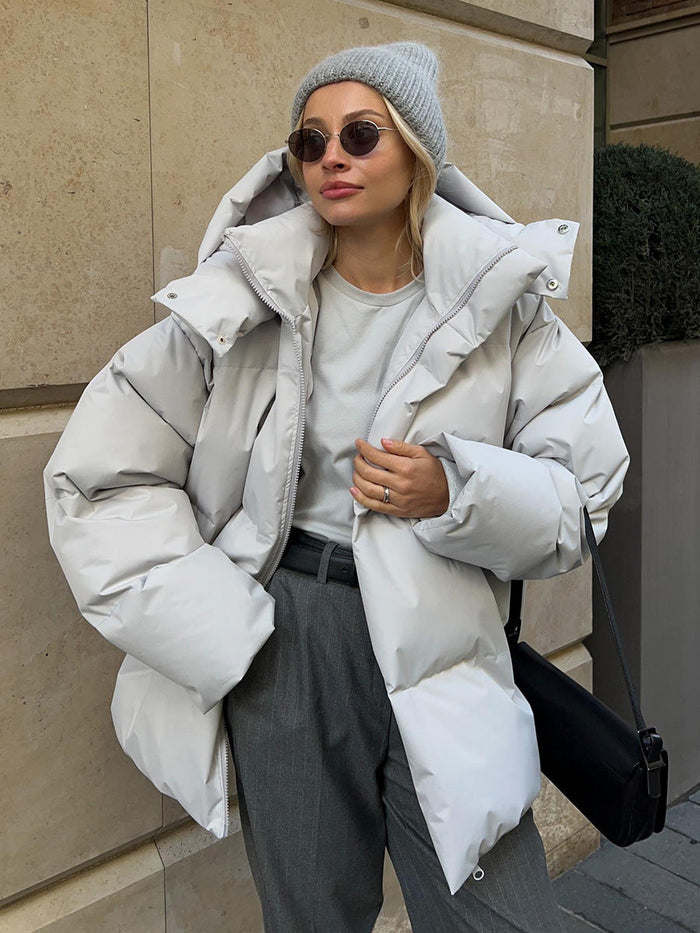 Amelie | Quilted Hooded Puffer Jacket with Zip-Front for Women