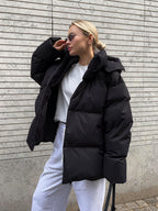 Amelie | Quilted Hooded Puffer Jacket with Zip-Front for Women